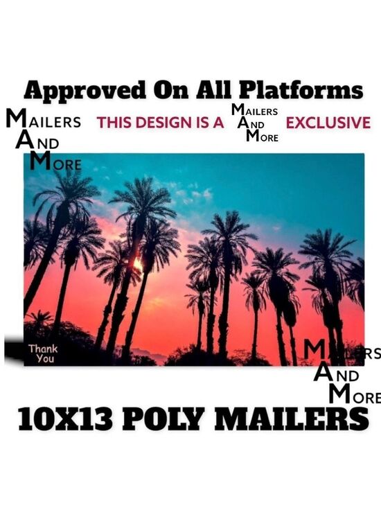 Mailers And More Other - 100 Qty. 10X13 Twilight Palms Poly Mailers PRICE IS FIRM